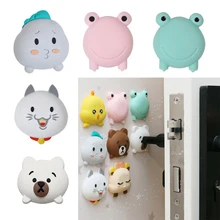 Мультяшный силиконовый стоппер для двери дверная ручка протектор стены глушитель краш-коврик самоклеющиеся дверные бамперы дверной держатель для обустройства дома