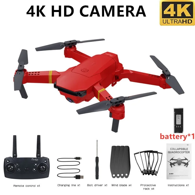 HJHRC JY019 wifi FPV с широким углом обзора 1080P HD 4K камера режим удержания высоты складной рычаг RC Квадрокоптер Дрон RTF Дрон VS E520S E58 - Цвет: 4K 1Battery