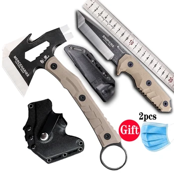

New Arrival Mini Camping Hatchet and Knife set Multifunctional Survival Outdoor Tactical Axe with Hunting Knife