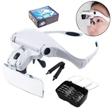 Татуировка красота усилитель Регулируемый 5 Объектив увеличительное стекло с Прививка ресниц Лупа Стекло с светодиодный Y11.6