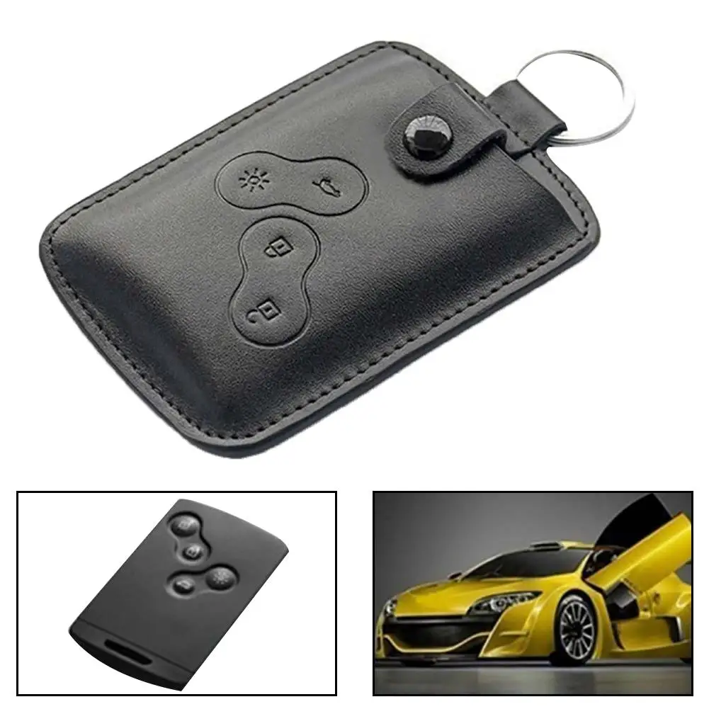 Key Case Key Case Cover Car Key Shell Remote Control Case Cover Genuine Leather Car Key Cover Case Bag for Renault Scenic with Keyring