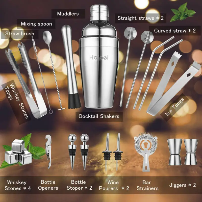 

100% Brand New Jigger Cocktail Maker Bottle Opener Stopper Pourers Set Kit Kitchen Drinking Tool Restaurant