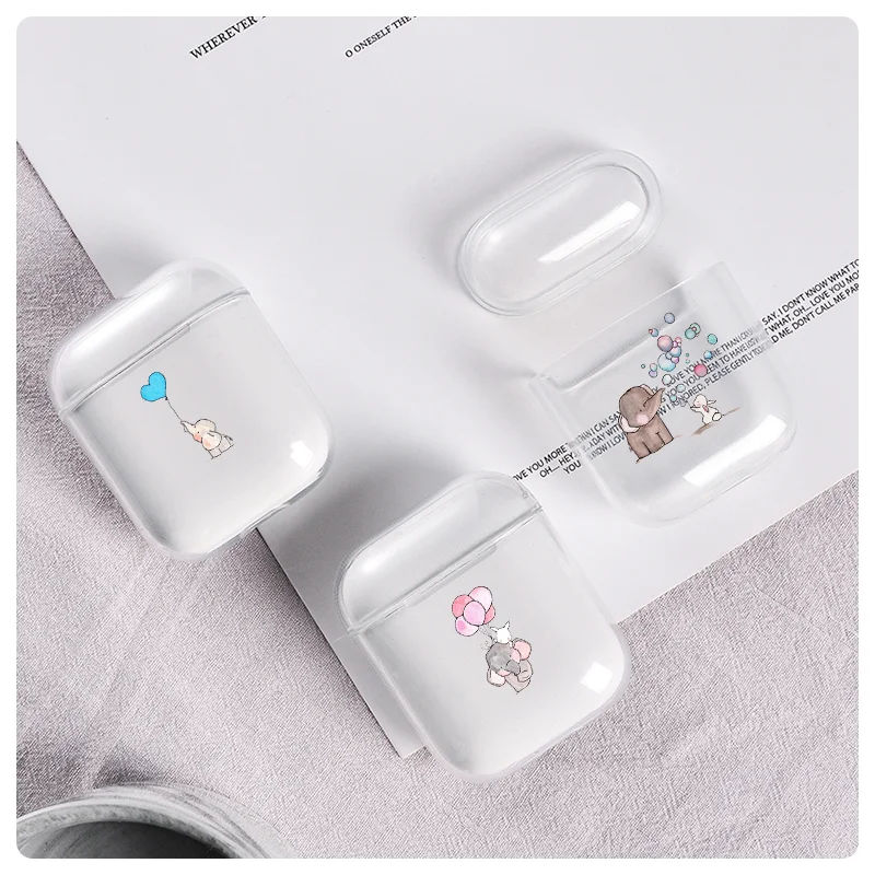 Чехол Air Pod с мультяшным слоном чехол Airpods Pro прозрачный милым любовным сердцем для