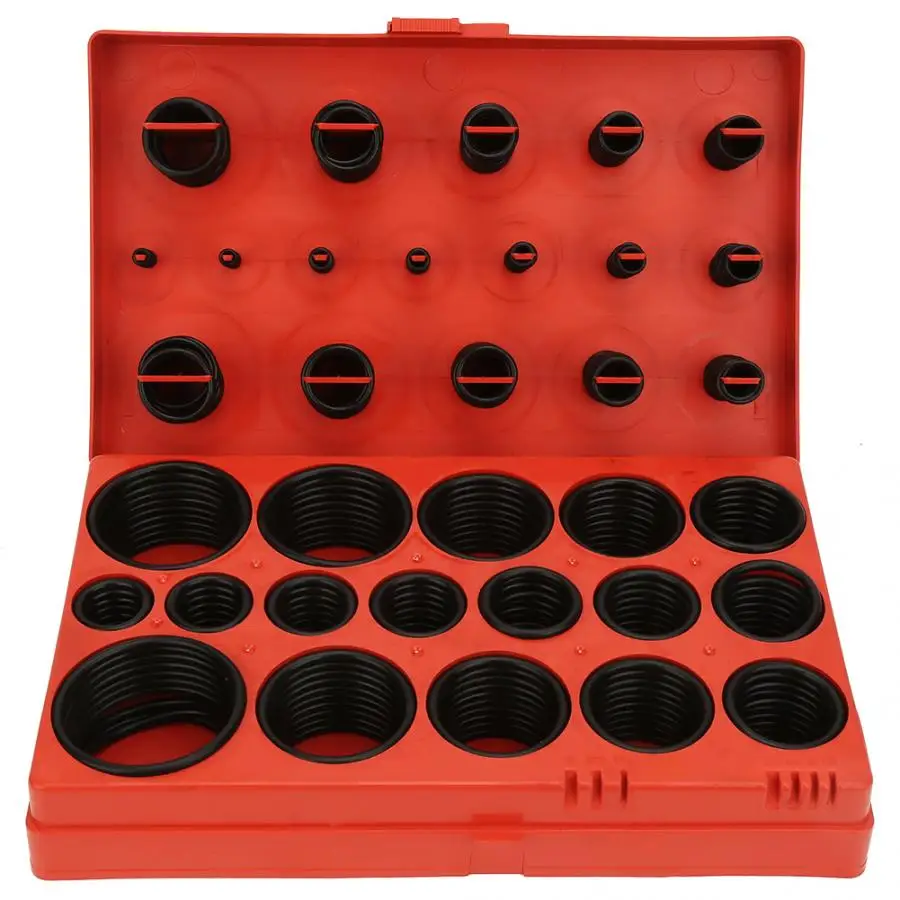 

Silicone Ring 419PCS 32 Sizes Black O-ring Assortment Set Seal Gasket Universal Rubber O Ring Kit with Box rubber washer