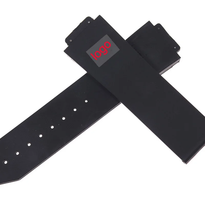 Najtaniej Zegarek accessorie pasek silikonowy do Hublot dla BIG BANG mężczyźni od zegarków 25*17mm zegarek na pasku pasek z logo sport czarny watchband