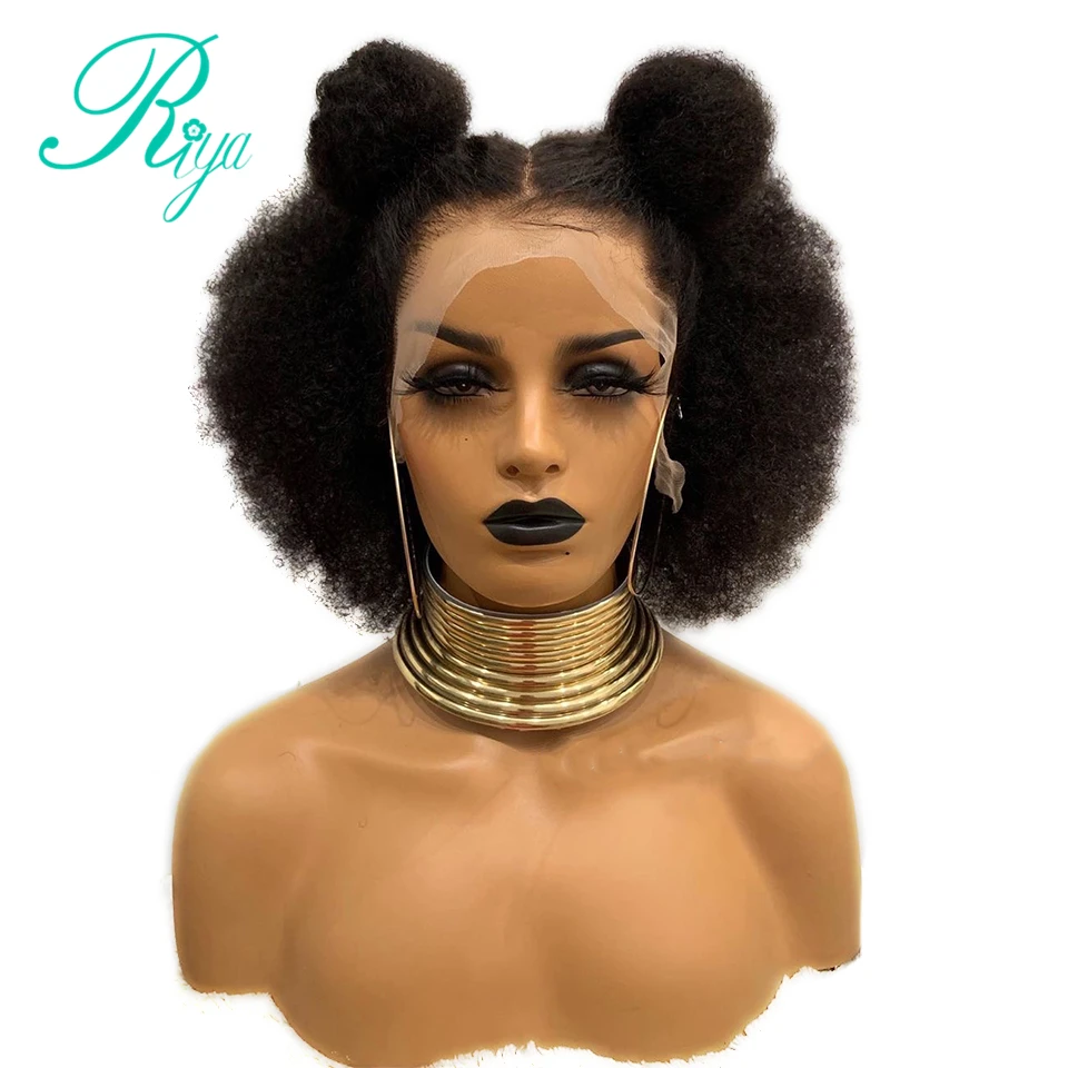 13X4 Pixie Invisible 150% Short Cut Bob Blunt Afro kinky Curly 13X6 Lace Front Human Hair Wigs With Baby Hair Preplucked Remy