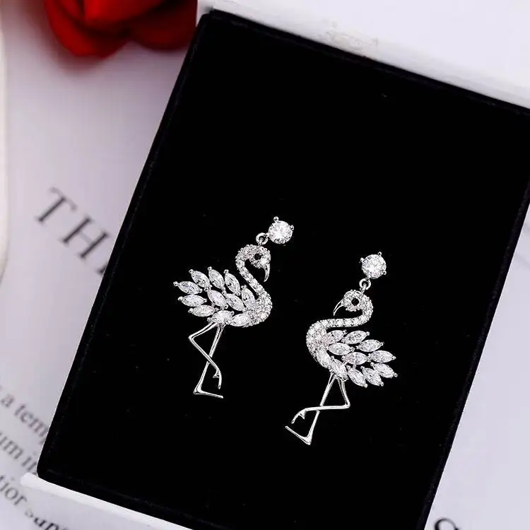 

YUN RUO Micro Pave Zircon Stone Flaming Stud Earring S925 Silver Pin Hypoallergenic Woman Fashion Jewelry Birthday Drop Shipping