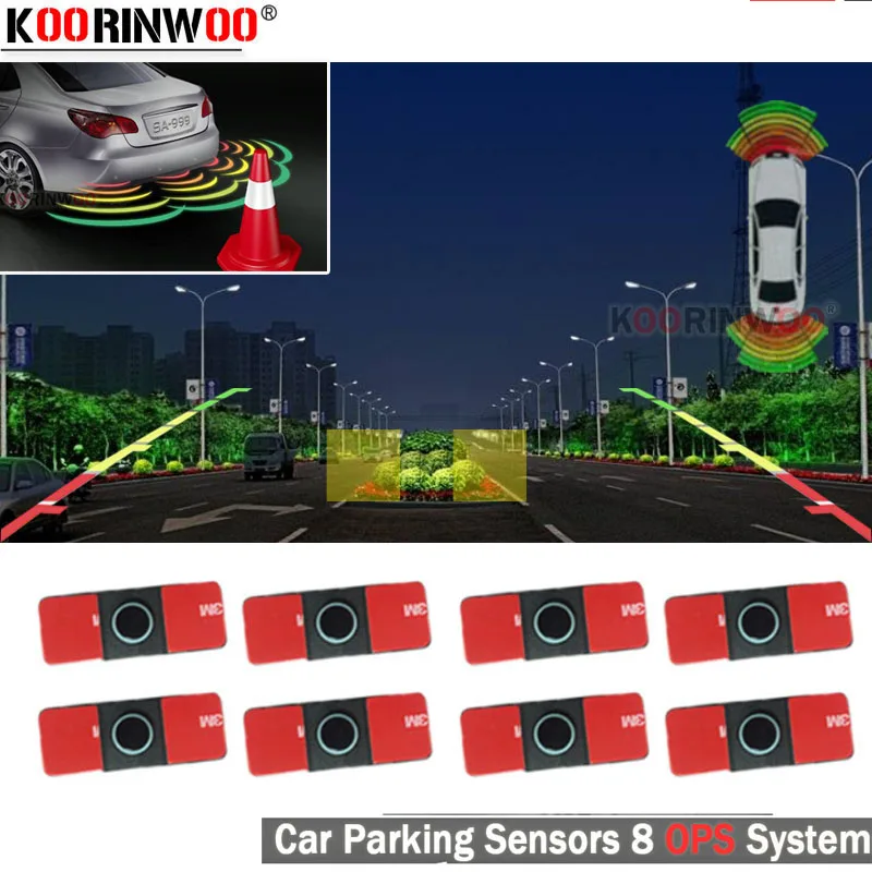 Koorinwoo Original 16.5MM Flat Car Colorful OPS Detector System OBD Parktronic Front Parking Sensors Buzzer-Alarm Parking Sensor