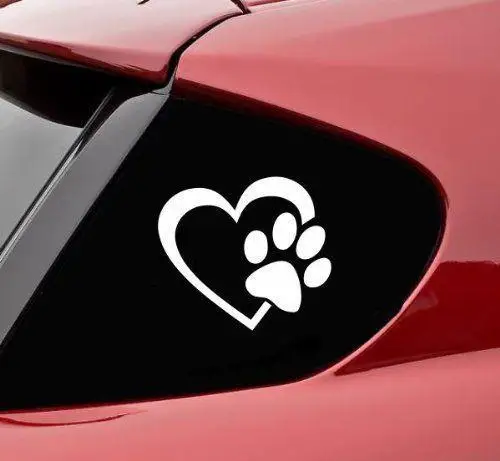 

HobbyLane Cute Dog Paw with Peach Heart Car Sticker Cartoon Animal Car Decals