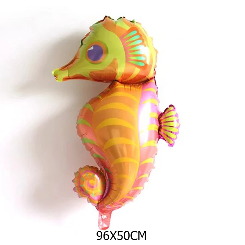 Sea horse 1 шт. Осьминог Акула морской конь Фламинго медведь мультфильм океан воздушные шары из фольги в виде животного детские игрушки бар комната День рождения украшения - Цвет: Sea horse