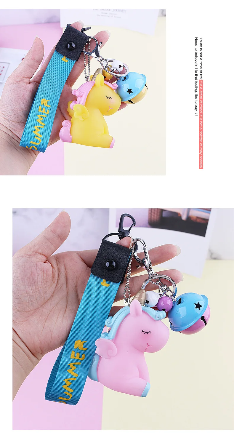 New Style Keychain Creative Cartoon angel ma Key Ring Unicorn Students Couples Gift Car Handbag Pendant