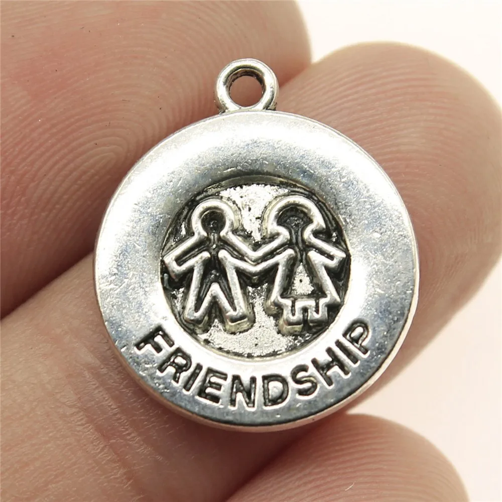 10pcs Best Friend Charms For Jewelry Making Antique Silver Color Plated BFF Charms Best Friends Forever Connector 