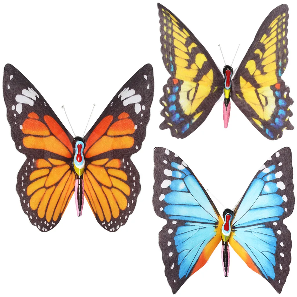 Butterfly Solar Power LED Light Outdoor Garden Lawn Lamp Decor Fairy Light 3PC patio lights Solar colorful butterfly light 85