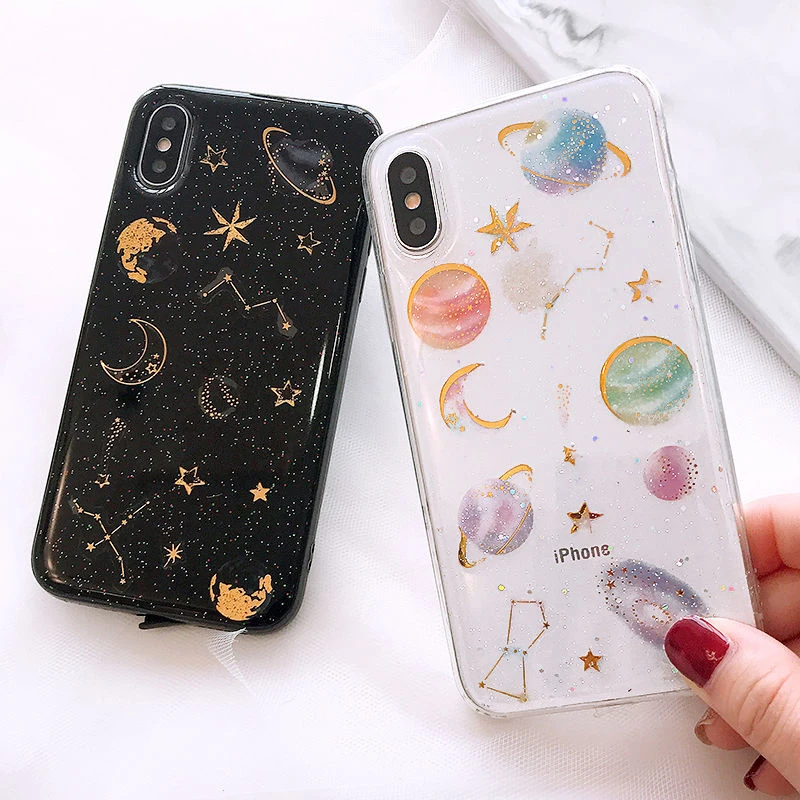 Блестящие Чехлы для iphone X XS XR Max 7 6 6S 6Plus 8 8Plus прозрачный мягкий силиконовый чехол