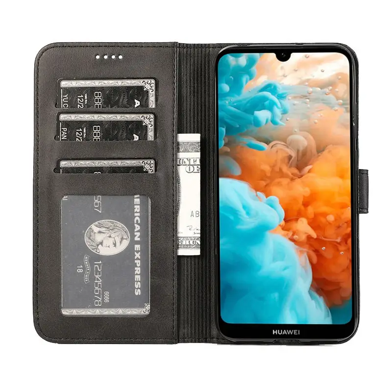 Кожаный чехол для huawei Y6, роскошный чехол-книжка, чехол-книжка для телефона huawei Y7, чехол для huawei Y6 Y7, чехол-сумка