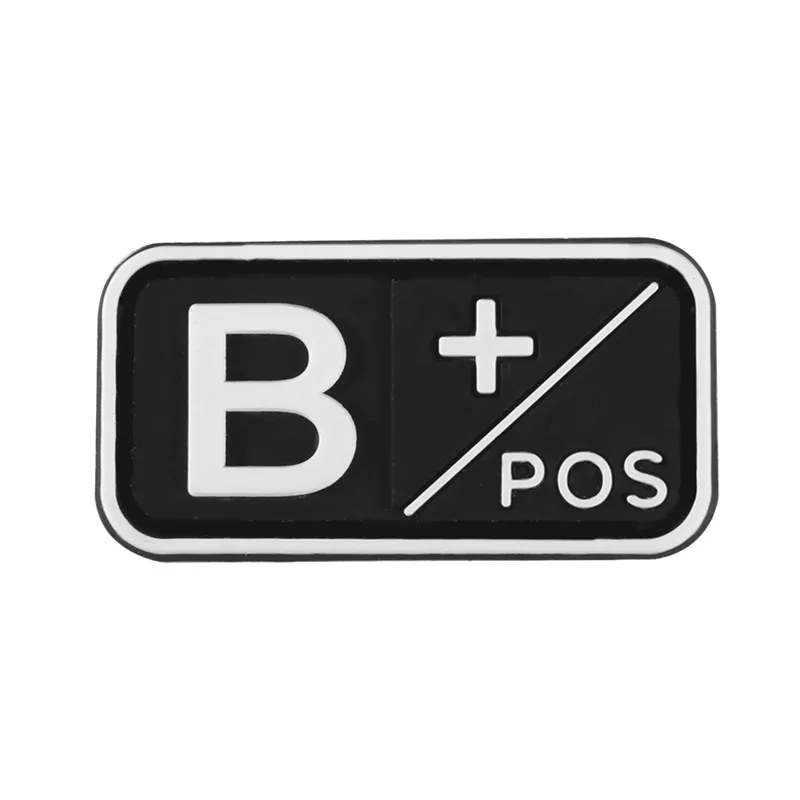 3D ПВХ A+ B+ AB+ O+ Положительный POS A-B-AB-O-отрицательный NEG Тип крови группа патч для одежды Военный резиновый нагрудный знак крючок и петля - Цвет: 32