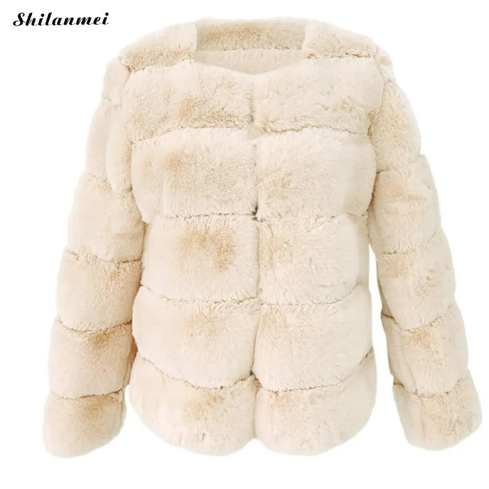 white S-4XL, искусственный мех, для женщин,, Зимняя мода, искусственный мех, пальто, элегантное, толстое, теплое, верхняя одежда, куртка для женщин, искусственный мех, Chaquetas Mujer - Цвет: white