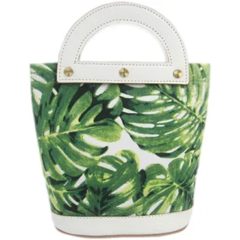 

Genuine Leather Women Bag Canvas printed Handbag 2020 New Arrival Environmental Protection Bag