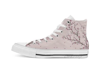 

Blooming Sakura Branch 4 High Top Canvas flat Casual Custom Design shoes Drop Shipping