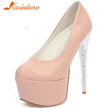 

Karinluna New Arrivals Sexy Thin High Heels Party Wedding Pumps Woman Shoes Platform Slip On Concise Shoes Women Pumps