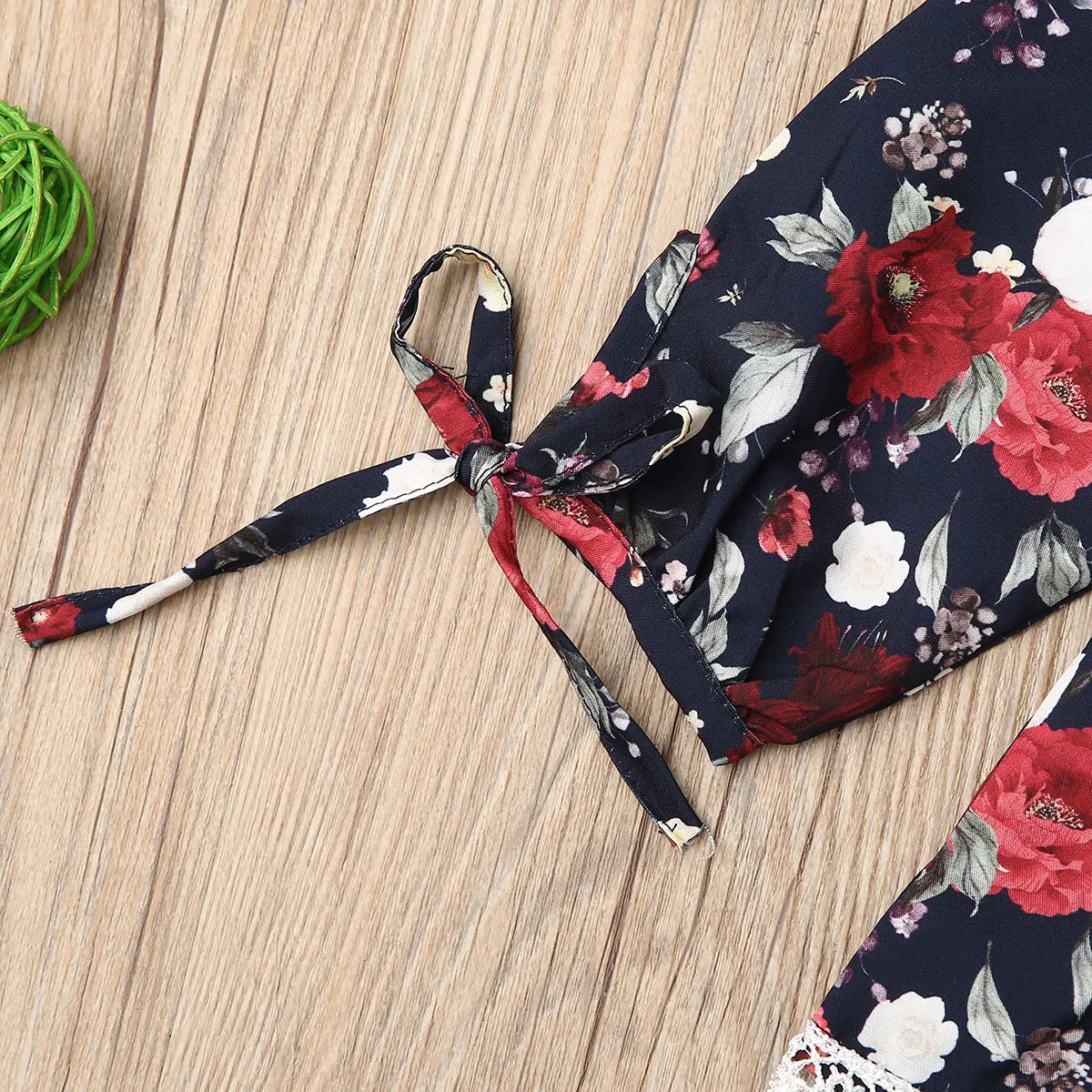 Комплект одежды для новорожденных девочек милые топы с цветочным рисунком мини