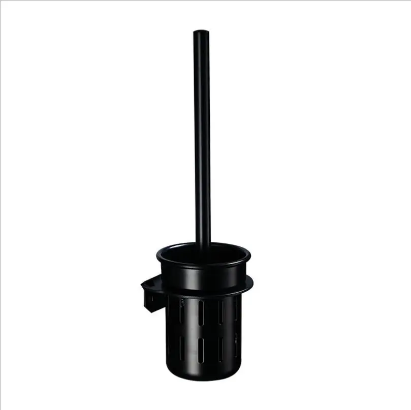 Description Picture 4 of itemSpace Aluminum Matt Black Toilet Brush Holder Matt Black Drain Cup Set Hotel / Home Bathroom Toilet Brush Hardware Pendant