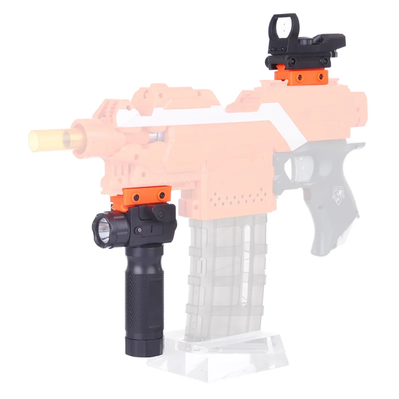 

1pcs Handheld Flashlight For Nerf Stryfe/Retatiator/ Blaster + 1pcs Decorative Sight With Four Type Aim Point For Nerf Stryfe