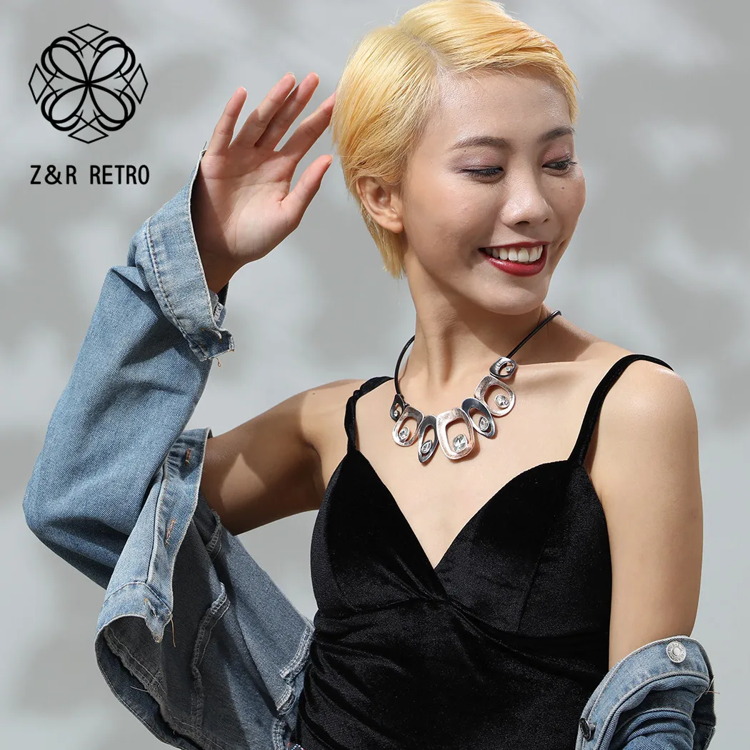 Colorful Chain Necklaces Leather Rope Vintage Women Metal Simple Necklace Fashion Jewelry Woman Accessories For Christmas Gifts