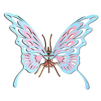 

Children 3D Puzzle Wooden Toys wood butterfly 3D Wooden Games Brain Puzzle Teaser Creative Children's Toys DIY gift P118