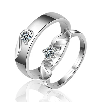 

925 Sterling Silver Trendy Crystal Ring For Couple Women Men's Wedding Anniversary Jewellery