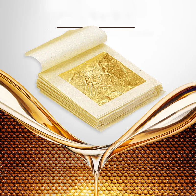 

1PCS Edible Gold Leaf Paper Sheets 4.33cm 24K Pure Genuine Facial Gold Foil for Arts Cakes Crafting Chocolates Decoration DIY