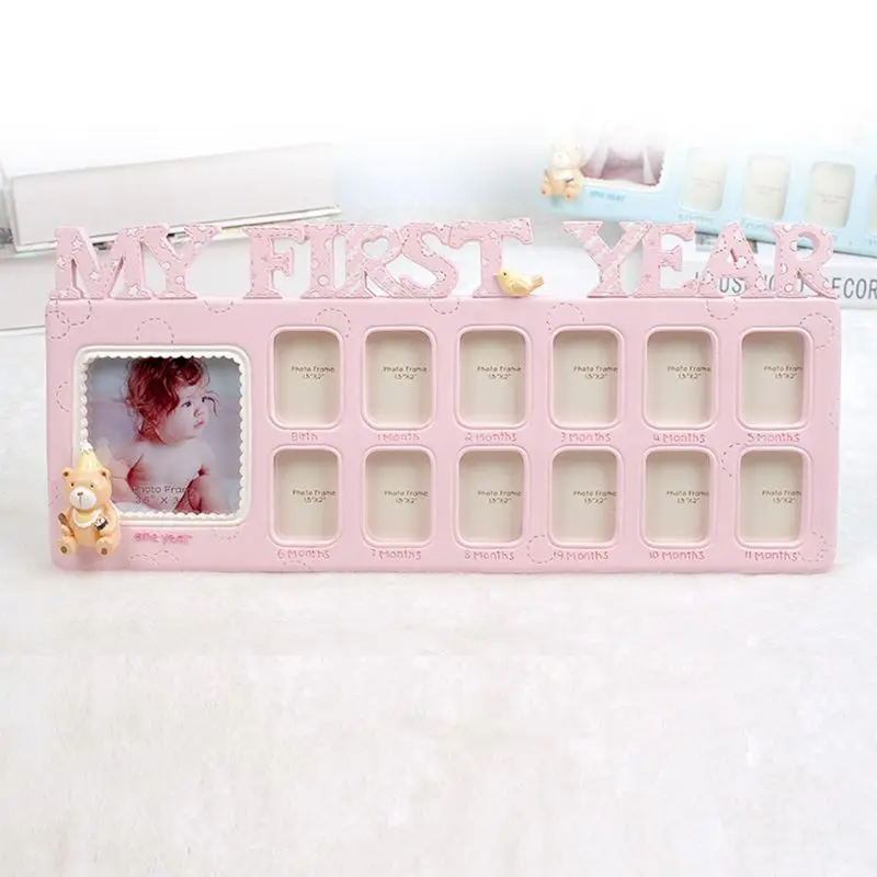

2019 Handmade DIY Baby 12 Months Growth Record Commemorate Kids Growing Memory Gift Display Photo Frame