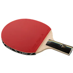 2019 New BOER 1 Piece 7 Layers Basswood Table Tennis Bat Racket Long Short Handle Ping Pong Paddle Racket With Bag