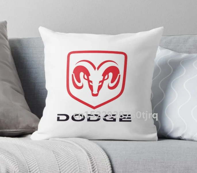 New Dodge Logo Zippered Pillow Case Print Pillow Case Cotton Made pillowcase wholesale 45X45cm,55X55cm(Two side