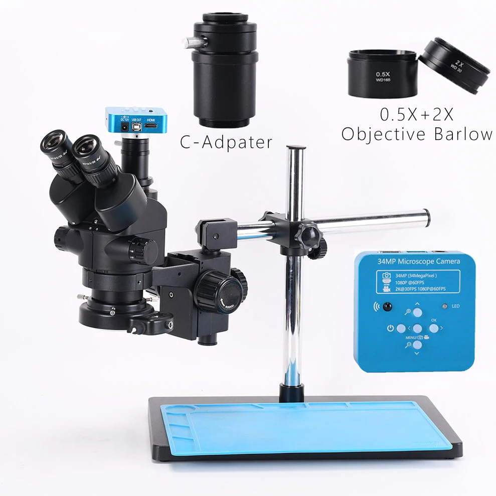 3 5x 90x Simul focal Trinocular Stereo Microscope Kit 34mp Hdmi Usb 3-5x-90x-simul-focal-trinocular-stereo-microscope-kit-34mp-hdmi-usb