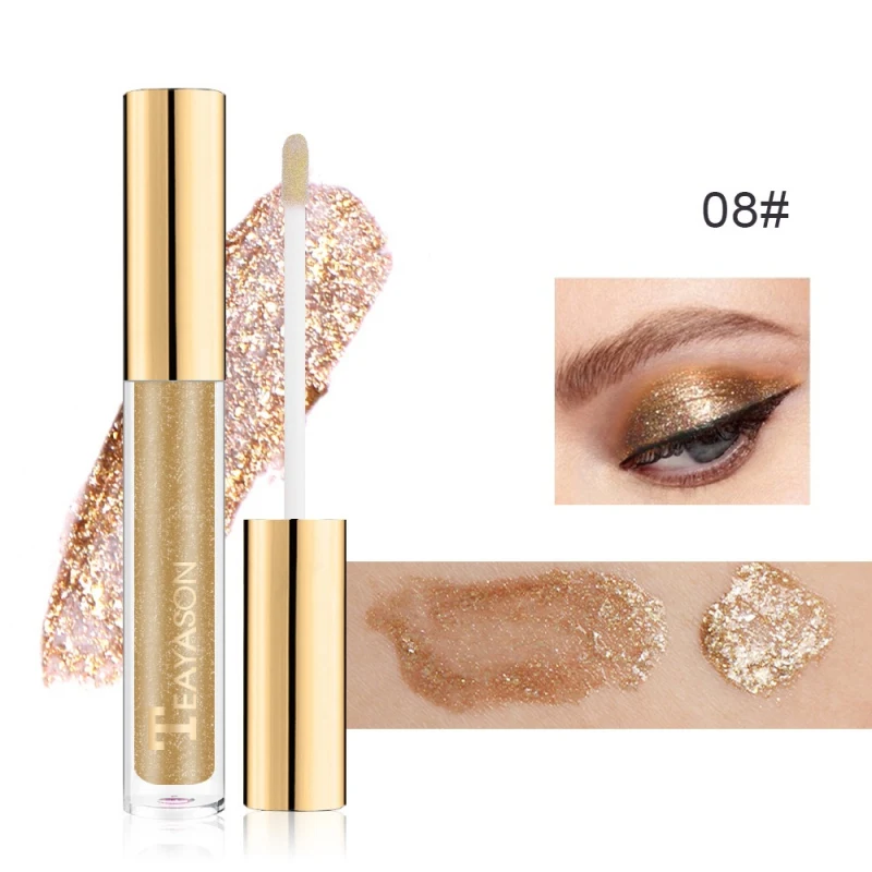 8 Colors Shiny Liquid Eyeshadow Liquid Eye Shadow Makeup Highlight Shimmer Eye Make Up Eye Cosmetic - Цвет: 8