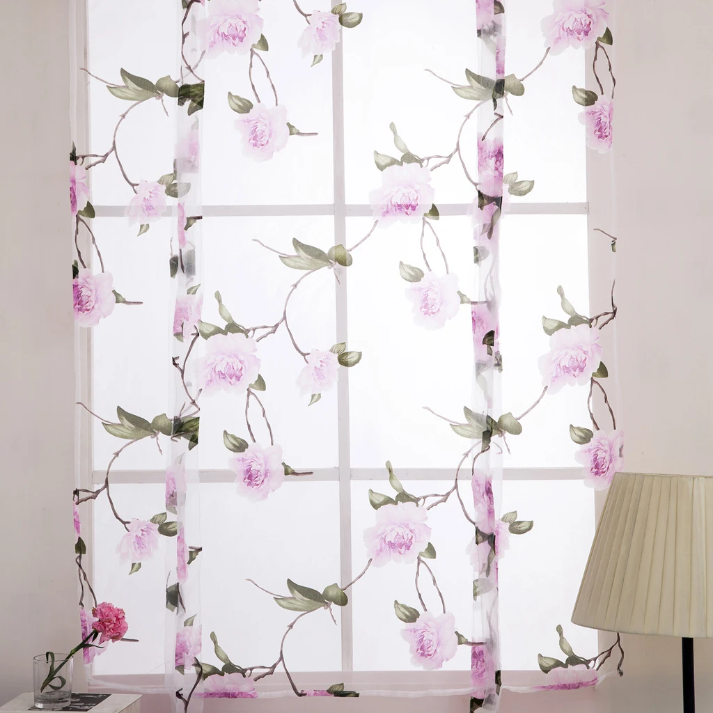 4 Purple 140x160cm Восхитительная романтическая Цветочная римская занавеска-завязывающаяся лента оконная занавеска воздушный шар драпировка вуаль отвесный балдахин кафе кухня Балкон - Цвет: 4 Purple 140x160cm
