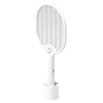 

USB Rechargable ABS Mosquito Killer Fly Swatter Electrical Reusable With LED Lights Handheld Bug Zapper Pest Control Home Use