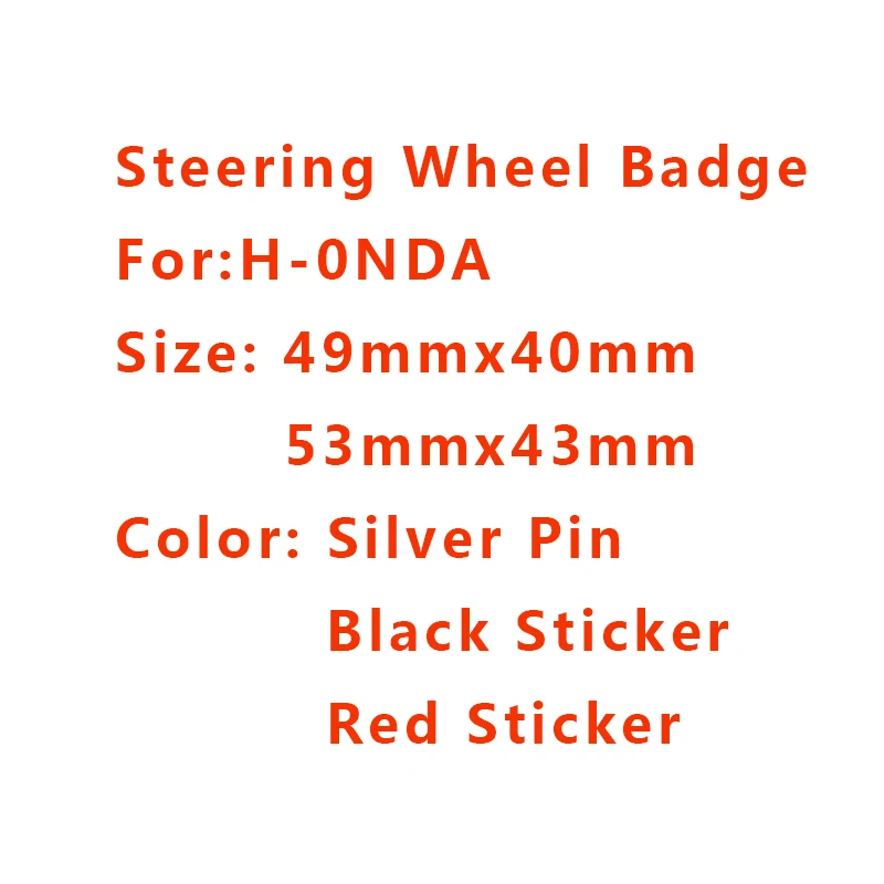 1pcs Black Silver Red 49mm 53mm 3D H Logo Auto Steering Wheel Emblem Badge For H-0-N-D-A Car Styling Accessories Sticker Decals |