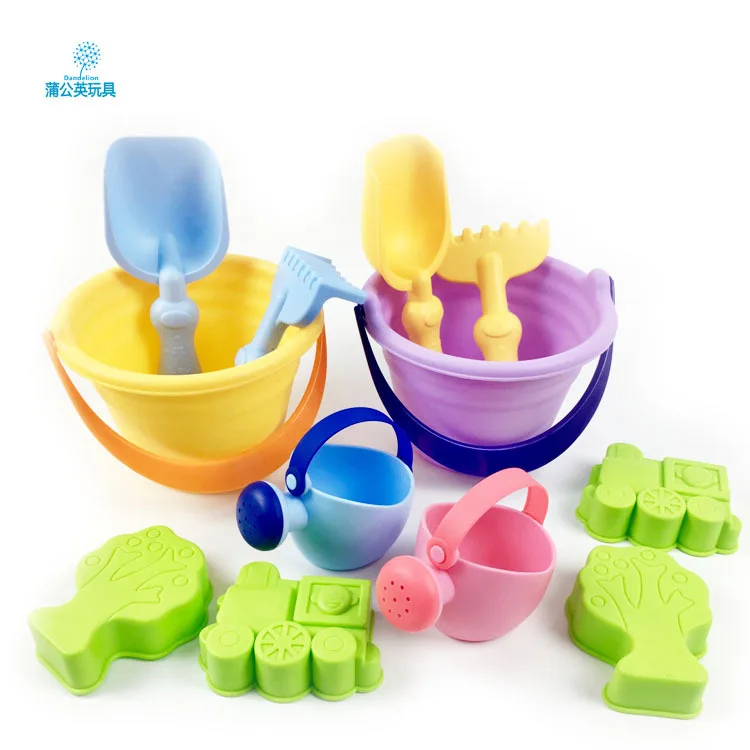 Cassia Seed Beach Toys Soft Plastic Soft Silcone Bathroom Children Cute Dredging Tool Car Bucket Spatula