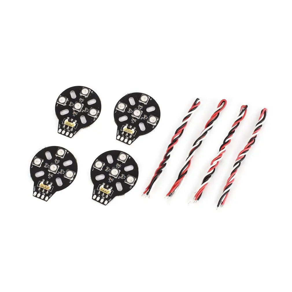 

4pcs WS2812B 5V 5050 RGB Motor Base LED Light Board for RC Racing Quadcopter Drone Naze32 F3 CC3D LED Flight Control