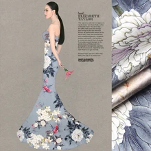 118 см широкий шелковый стрейч метр атласной ткани 19 мм цифровой струйный китайский шелк ткань спандекс натуральный шелк ткань оптом ткань