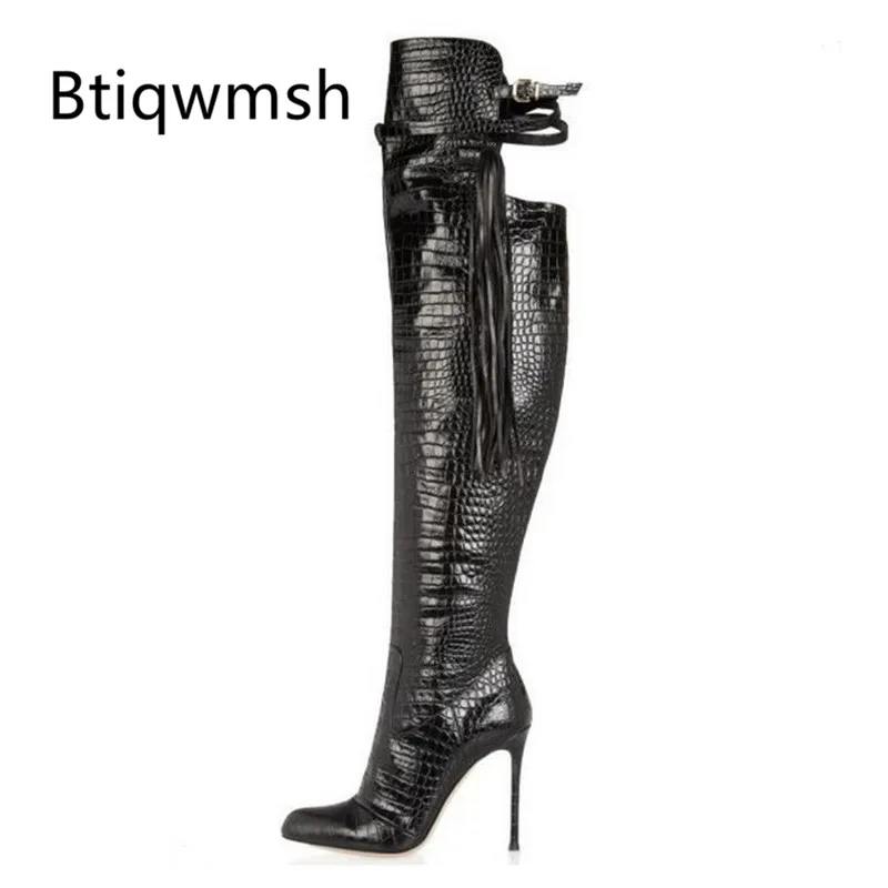 croc over the knee boots
