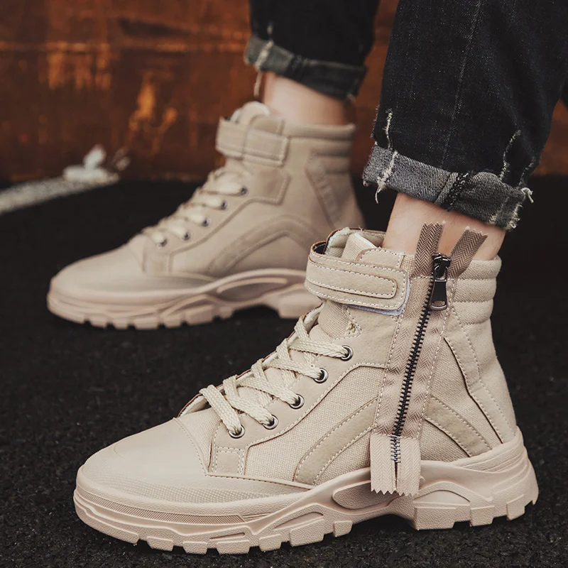 

2019 winter autumn Martin boots men's high shoes retro versatile tool boots Martin boots lun wind thick bottom wild boots handso