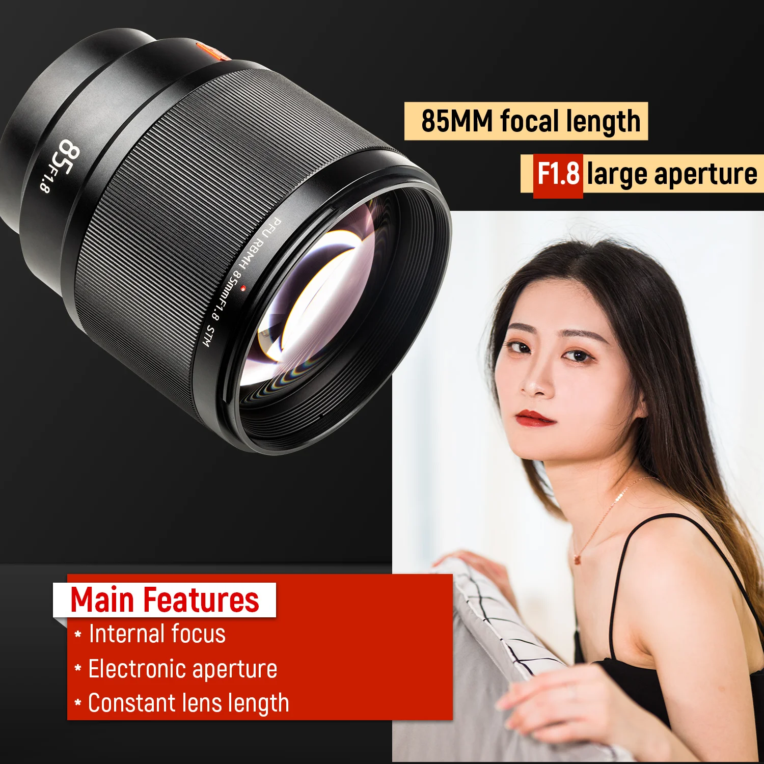 VILTROX 85mm f1.8 STM Auto Focus Fixed focus lens F1.8 Full frame Lens for Camera Sony E mount A9 a7III a7RIII a7SII A6500 A6400