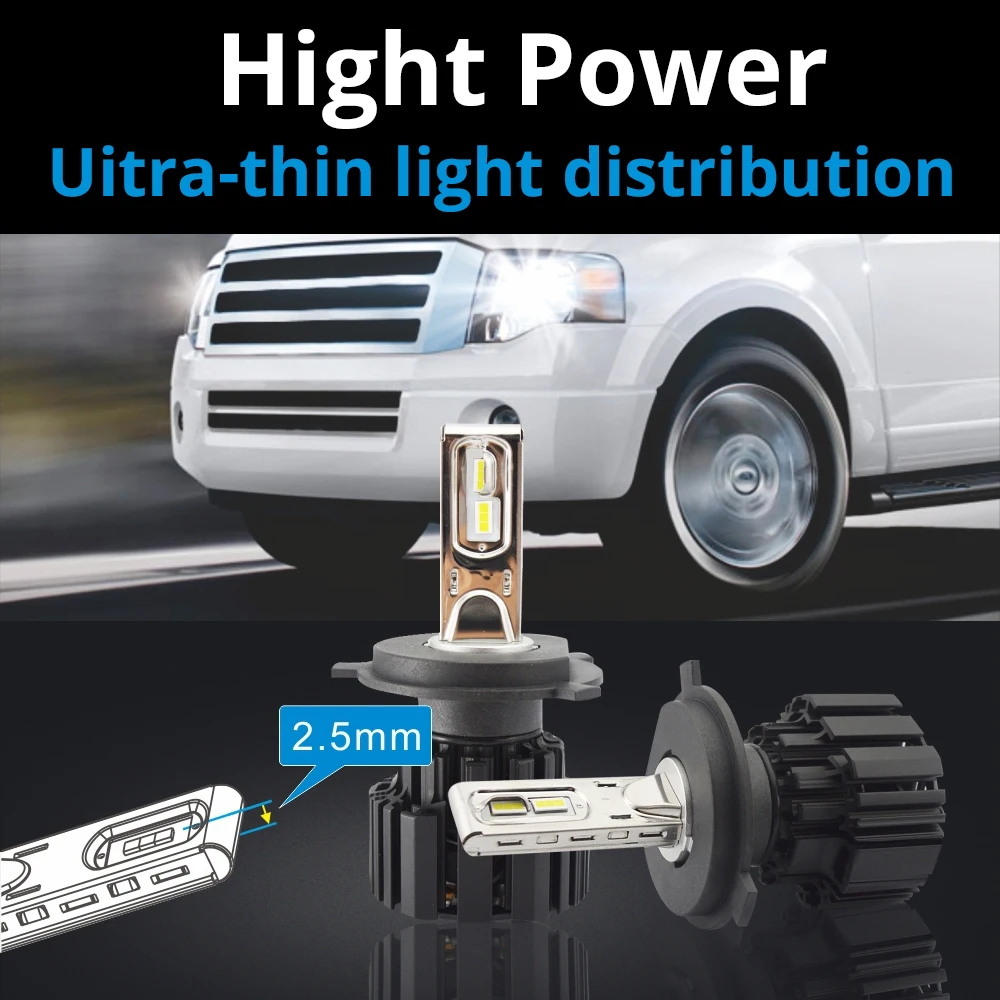 Hviero 2X H4 H7 9012 5202 H16 H8 100W 13600Lm IP67 Auto Led Front Bulb Automobile Headlamp Fog Light 6000K Car Lighting HID Xenon Light