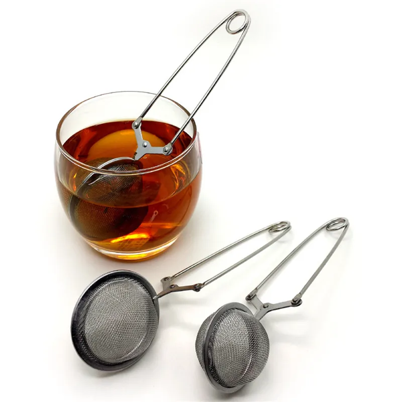 

1 Pack Snap Ball Tea Strainer with Handle for Loose Leaf Tea and Mulling Spices Stainless Steel Strainer Infuser Tea Filter Tong