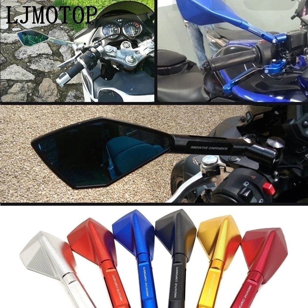 Универсальное мотоциклетное зеркало заднего вида Moto боковые зеркала CNC черный для Ducati M1000S S4/S4R для Honda CB190R VT1100 GROM MSX125