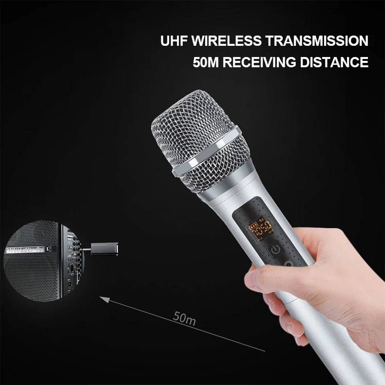 Универсальный UHF беспроводной микрофон с приемником ручной светодиодный дисплей голос для динамиков голосовой усилитель встречи