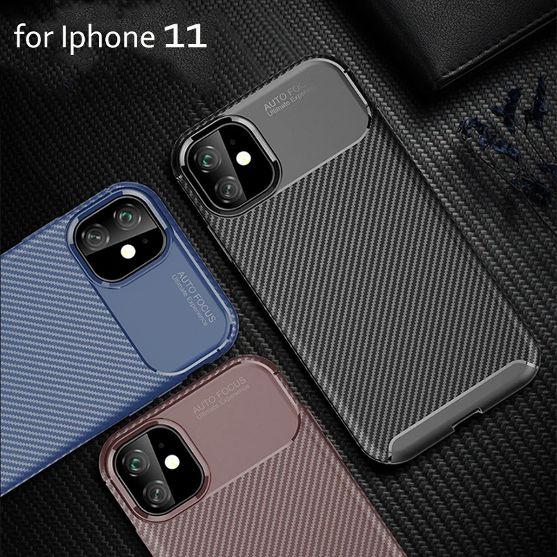 Для iPhone 11 Pro Max чехол тонкий против царапин текстура углеродное волокно Матовый